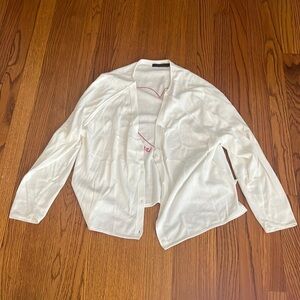Raffi Woman’s White Love Cardigan Size XS